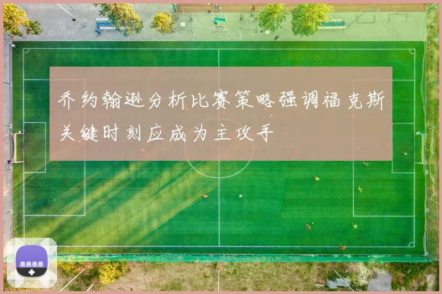 乔约翰逊分析比赛策略强调福克斯关键时刻应成为主攻手
